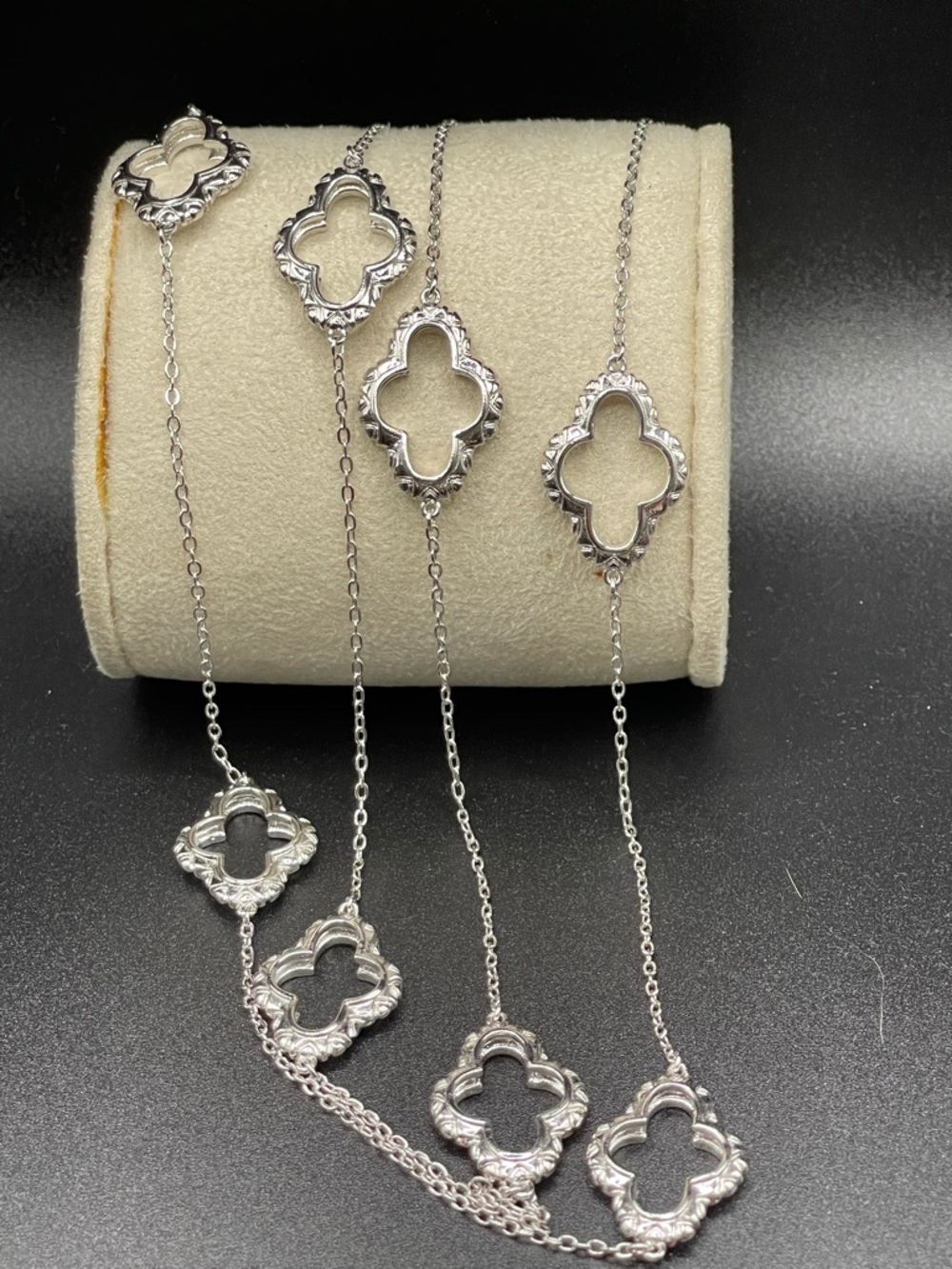 Elegant Long Silver Station Necklace - Women Jewelry Necklaces - Picture 5 of 7